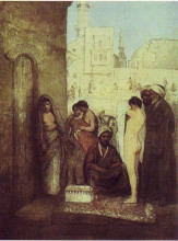 Копия картины "cairo slave market" художника "готтлиб мауриций"