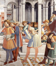 Копия картины "the school of tagaste (detail)" художника "гоццоли беноццо"