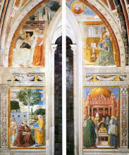 Копия картины "upper portions of the east (window) wall" художника "гоццоли беноццо"