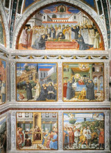 Копия картины "view of the right hand wall of the chapel" художника "гоццоли беноццо"