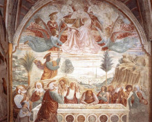 Картина "tabernacle of the madonna delle tosse: assumption of the virgin" художника "гоццоли беноццо"