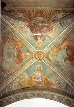 Репродукция картины "tabernacle of the madonna delle tosse: four evangelists" художника "гоццоли беноццо"
