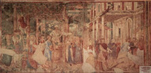 Картина "the vintage and drunkenness of noah" художника "гоццоли беноццо"