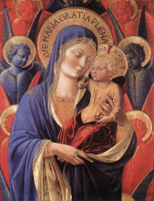 Репродукция картины "madonna and child" художника "гоццоли беноццо"