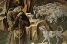 Репродукция картины "the vigil of the shepherds (detail)" художника "гоццоли беноццо"