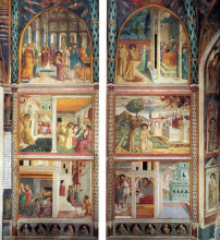Картина "scenes from the life of st. francis (north wall)" художника "гоццоли беноццо"