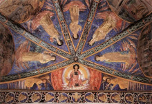 Репродукция картины "st. francis in glory and saints" художника "гоццоли беноццо"