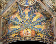 Репродукция картины "st. francis in glory and saints" художника "гоццоли беноццо"