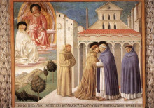 Репродукция картины "vision of st. dominic and meeting of st. francis and st. dominic" художника "гоццоли беноццо"