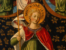 Копия картины "saint ursula with angels and donor (detail)" художника "гоццоли беноццо"