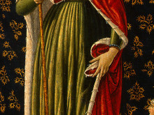 Репродукция картины "saint ursula with angels and donor (detail)" художника "гоццоли беноццо"