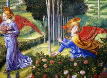 Картина "angel gathering flowers in a heavenly landscape (detail)" художника "гоццоли беноццо"