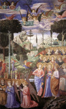 Репродукция картины "angels worshipping" художника "гоццоли беноццо"