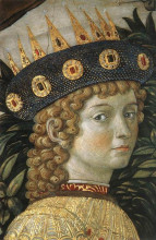 Репродукция картины "procession of the magus balthazar (detail)" художника "гоццоли беноццо"