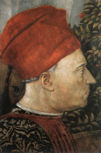 Репродукция картины "procession of the magus balthazar (detail)" художника "гоццоли беноццо"