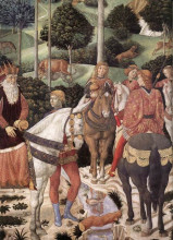 Репродукция картины "procession of the magus caspar (detail)" художника "гоццоли беноццо"