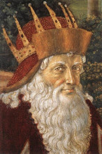 Репродукция картины "procession of the magus caspar (detail)" художника "гоццоли беноццо"