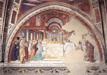 Картина "blessing of the faithful at hippo" художника "гоццоли беноццо"