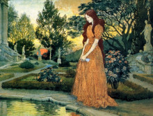 Картина "girl in the garden" художника "грассе эжен"