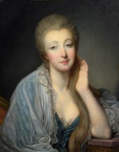 Репродукция картины "portrait of the comtesse du barry" художника "грёз жан-батист"