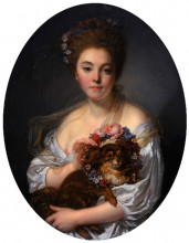 Копия картины "madame de porcin" художника "грёз жан-батист"