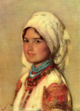 Репродукция картины "peasant woman from muscel" художника "григореску николае"