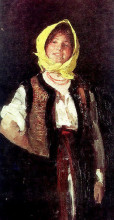 Копия картины "cheerful peasant woman" художника "григореску николае"