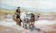 Репродукция картины "oxcart" художника "григореску николае"