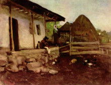 Копия картины "farmhouse yard" художника "григореску николае"