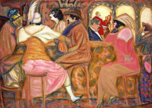 Картина "in a paris cafe" художника "григорьев борис"