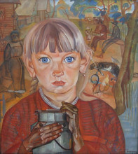 Картина "girl with a milk can" художника "григорьев борис"