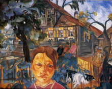 Репродукция картины "village" художника "григорьев борис"