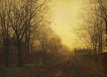 Репродукция картины "wimbledon park, autumn after glow" художника "гримшоу джон эткинсон"