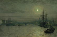 Репродукция картины "london bridge night" художника "гримшоу джон эткинсон"