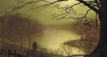 Репродукция картины "roundhay lake" художника "гримшоу джон эткинсон"