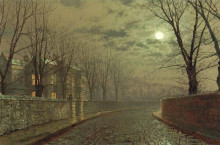 Репродукция картины "silvery moonlight" художника "гримшоу джон эткинсон"