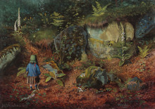 Репродукция картины "the little botanist" художника "гримшоу джон эткинсон"
