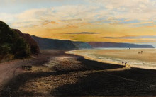 Копия картины "whitby sands, sunset" художника "гримшоу джон эткинсон"