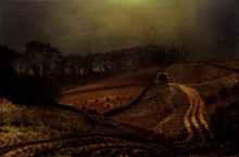 Репродукция картины "under the harvest moon" художника "гримшоу джон эткинсон"