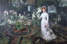 Картина "the rector&#39;s garden, queen of the lilies" художника "гримшоу джон эткинсон"