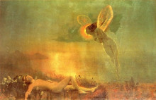 Репродукция картины "endymion on mount latmus" художника "гримшоу джон эткинсон"