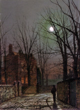 Репродукция картины "moonlight" художника "гримшоу джон эткинсон"