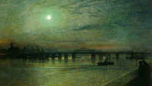 Копия картины "battersea bridge" художника "гримшоу джон эткинсон"