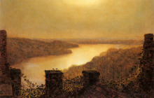 Копия картины "roundhay lake, from castle" художника "гримшоу джон эткинсон"