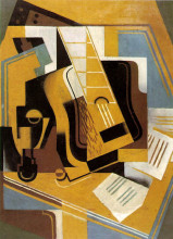 Репродукция картины "photograph of the guitar" художника "грис хуан"