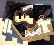 Репродукция картины "guitar and clarinet" художника "грис хуан"