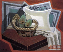 Репродукция картины "the basket of pears" художника "грис хуан"