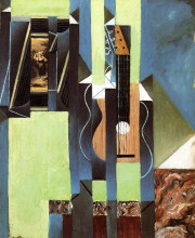 Репродукция картины "the guitar" художника "грис хуан"