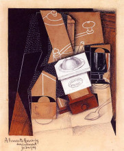 Репродукция картины "the coffee grinder" художника "грис хуан"