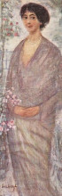 Копия картины "young woman with rose-tree" художника "гулачи лайош"